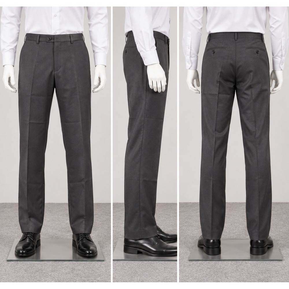 Pronto Uomo Platinum Dress Pants Mens 36x28 Gray Flat Front Professional